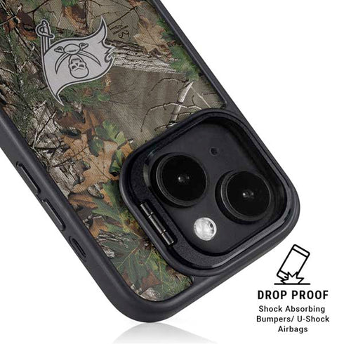 NFL Tampa Bay Buccaneers Realtree Xtra Green Camo iPhone 15 Kickstand Case